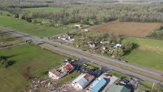 Drone footage showing Tornado Damage near Hazel Green AL [upl. by Sherri]