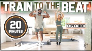 20 Minute Full Body TRAIN TO THE BEAT Dumbbell Workout ADVANCED HIIT [upl. by Leirol9]