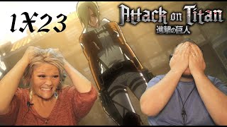 ATTACK ON TITAN 1x23 REACTION  Smile Assault on Stohess Part 1 [upl. by Fawn]