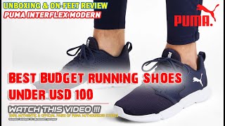 Unboxing amp review on feet PUMA INTERFLEX MODERN RUNNING SHOES 100 ORIGINAL amp RESMI ANTI KW [upl. by Ycnan873]