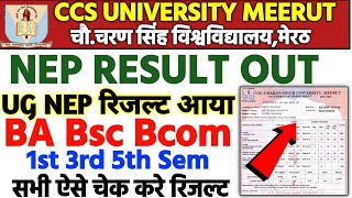 Ccsu Result update today  CCSU NEP 1st 3rd 5th Sem 🥳 Ccsu NEP रिजल्ट आया ccsu [upl. by Norrv754]