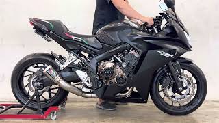 Honda Cbr650f 2017 Exhaust sound Ar racing Slip on [upl. by Zsazsa]