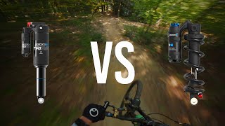 Coil Shock Vs Air Shock on Downhill Bike Suspension Testing at Highland Bike Park [upl. by Lehcer]