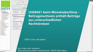 LN08661 beim Monatsabschluss  Beitragsnachweis enthält Beiträge aus unterschiedlichen Rechtskreisen [upl. by Pearle35]