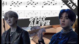 BTS Jungkook  Stay alive Guitar Cover Tab Arr Rock version [upl. by Tocs]