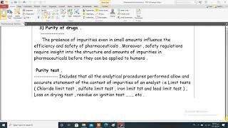 Pharmacopoeia amp Impurties Lecture 1 [upl. by Dace427]