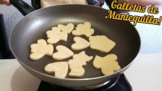 GALLETAS de MANTEQUILLA en SARTEN 🍳😱 con solo 3 INGREDIENTES 🍪🤤 [upl. by Cloutman]