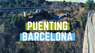 PUENTING BARCELONA  Salto Puenting de cara Catalonia Adventures [upl. by Llenrrad]