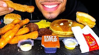 ASMR MCDONALDS MUKBANG  EATING DONUT STICKS HOTCAKES BREAKFAST MEAL CHALLENGE  NO TALKING [upl. by Ihsir]