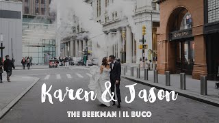 Karen and Jasons Wedding  The Beekman Hotel Wedding  NYC [upl. by Esdnyl]