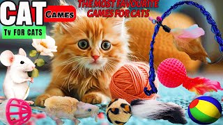 CAT GAMES  Ultimate Cat Playtime Real Fishes Toy Mice amp More  Video for Cats  CAT TV 고양이 게임 [upl. by Aoht]