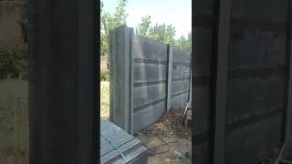 country home precast concrete fence wall installation concreteslab [upl. by Annavoeg]