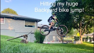 Hitting my huge backyard bike jumps [upl. by Hanikas119]