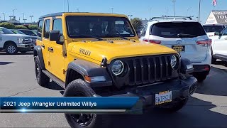 2021 Jeep Wrangler Unlimited Willys Sport Utility Sacramento Roseville Elk Grove Folsom Stockton [upl. by Dnob]