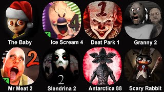 The Baby In yellow Ice Scream 4 Death Park 1 Granny 2 Mr Meat 2 Slendrina 2 Antarctica 88 [upl. by Hilarius]