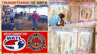 Hatchet Hangout  Axe Throwing St Pete WATL SEASON 1 Hatchet league WEEK 6 [upl. by Eleinad666]