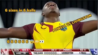 6 sixes in 6 balls Rovman Powell😈🔥😱💪👀 6sixespowell [upl. by Adali749]