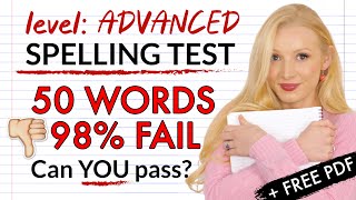 Can YOU pass this spelling test 98 CANNOT 50 most MISSPELLED words  Free PDF amp Quiz [upl. by Millard]