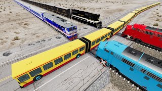 Long Articulated Bus Accident on Rail 117  BeamngDrive  Dancing Cars [upl. by Anileve]