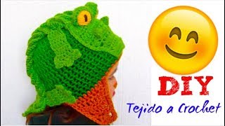 GORRO TEJIDO A CROCHET PASO A PASO PARA NIÑOS  PUNTO COCODRILO O ESCAMAS [upl. by Ahsenre]