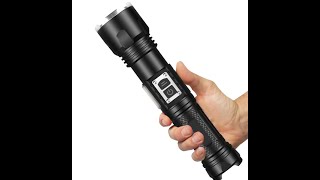 Led Flashlight USB Rechargeable Aluminum Alloy Torch Powerbank Lantern Waterproof For Camping Light [upl. by Bevvy]