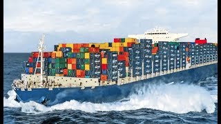 Biggest Container Ships In Storm Huge Rogue Waves [upl. by Shayla]