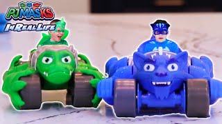 PJ Masks in Real Life ⚡ The Big Race Catboy VS Gekko ⚡ Animal Power  PJ Masks Official [upl. by Nahsar]