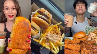 tiktok mukbang compilation 37  chipotle in n out amp more [upl. by Egoreg]