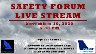 Sports Aviation Foundation Presents FAA Safety Forum  Nov 10 2020 [upl. by Jovitah]