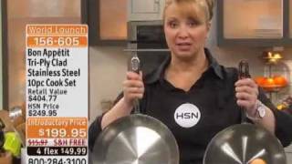 Bon Appetit TriPly Clad Stainless Steel 10piece Cook Set [upl. by Gnues]