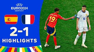 Spain vs France 21 HIGHLIGHTS  EURO 2024 [upl. by Erdman]