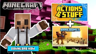 Minecraft PE 121 Action N stuff  BareBonesPack Download and review for Free EASY [upl. by Hsirt387]