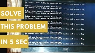 how to solve reboot and select proper boot device error in windows in hindi 2018 [upl. by Jewelle218]