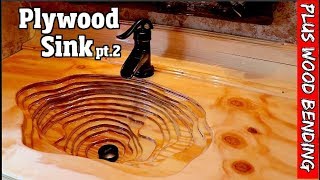 Rustic Plywood sink with custom bent back splash amp countertop pt2of2 [upl. by Eisenhart]