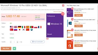 How to buy Microsoft Windows 10 Pro Cheap 17 OEM CD KEY GLOBAL [upl. by Notsgnik]