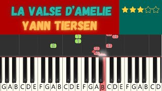 LA VALSE DAMELIE  Yann Tiersen  tutorial pianoforte con diteggiature [upl. by Ytsanyd]