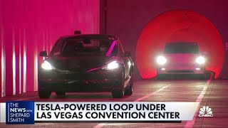 Inside Elon Musks underground loop tunnels in Las Vegas [upl. by Emory]