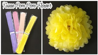 How To Make Tissue Pom Pom flowers  DIY  Tissue Pom Pom Tutorial  Decoration Ideas [upl. by Lune]