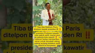 Hotman Paris dapat telfon dari presiden RI shorts shortvideo short [upl. by Nivlad]