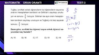 Oran  Orantı Test 3 Soru 5 [upl. by Nadabus]