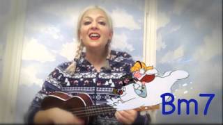 Day 10 Frosty the Snowman  ukulele cover with Chords [upl. by Manoff]