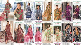 Maria B Printed Lawn Dresses Unstitched M prints Collection 2024 [upl. by Airliah]