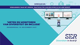 Webinar Meten en monitoren van diversiteit en inclusie  SER Diversiteit in Bedrijf [upl. by Gunter810]