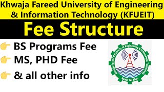 Khwaja Fareed University KFUEIT Fee Structure 2024 BS MS PhD Programs [upl. by Hcurob]