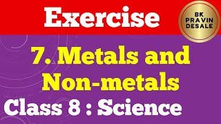 metals and nonmetals exercise class 8  8th science chapter 7 question answers [upl. by Emile]