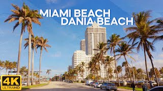 Driving from MIAMI BEACH to DANIA BEACH 4K [upl. by Ahsak]