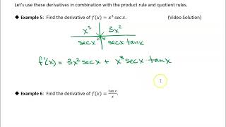 35 Derivatives of Trigonometric Functions Examples 5 and 6 [upl. by Garate646]