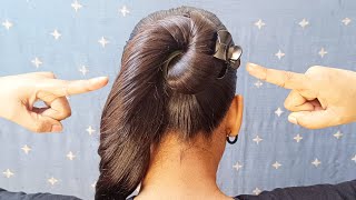 Small Clutcher Hairstyle For Women Long Hair  Bun Juda Hair Style Girl  Hairstyle Everyday 2024 [upl. by Aihtnis]