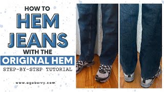 How to hem jeans with the original hem step by step tutorial [upl. by Torruella]