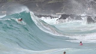 Attempting to surf Sandy Beach Shorebreak  Smoookified [upl. by Daenis998]